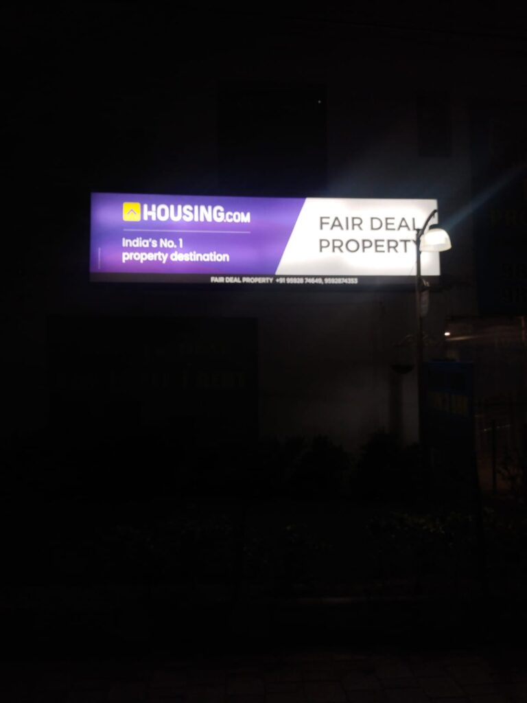 Glow sign board of housing property