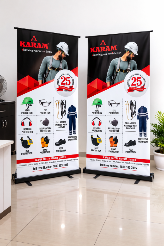 Karam rollup standee