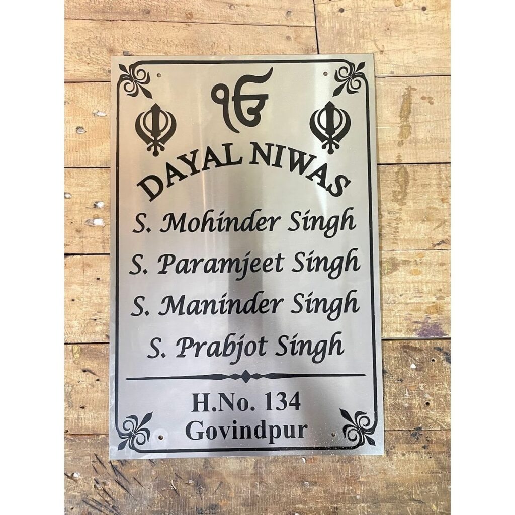Name plate Stainless Steel